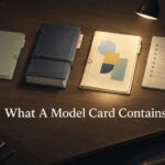 : AI generated image - a shipping tag on a wooden crate, illustrating what a model card contains