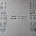AI generated image - the BIPA private right of action, rows of glass slides showing faint ridge patterns