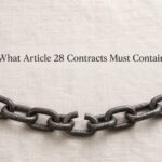 AI generated image - what Article 28 contracts must contain, a fitted box with one tenon missing from its socket