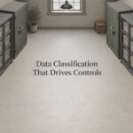 AI generated image - data classification that drives controls, storeroom bays enclosed three different ways