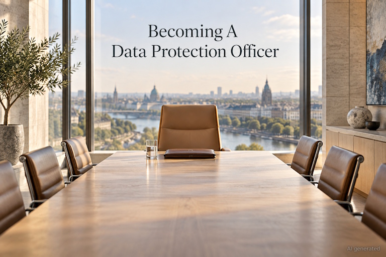 AI generated image - a data protection officer's chair set apart at a meeting table