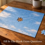 AI generated image - fill in the blank shown as a jigsaw with one gap and four loose pieces