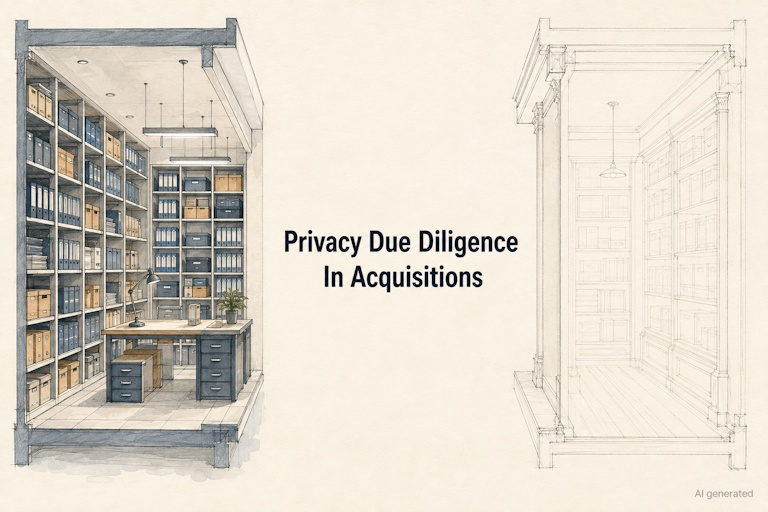 AI generated image - privacy due diligence in acquisitions and post-completion integration