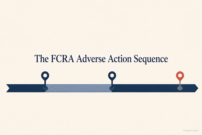 AI generated image - the FCRA adverse action sequence for employment screening