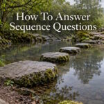 AI generated image - sequence questions shown as stepping stones across a stream
