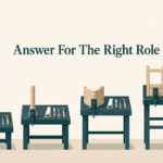 AI generated image - four workbenches showing why the right role decides the correct exam answer